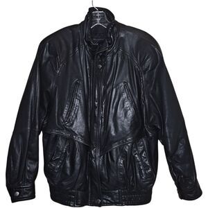 VTG Wilsons Leather Jacket Mens Medium Bomber Padded Motorcycle Flight Coat
